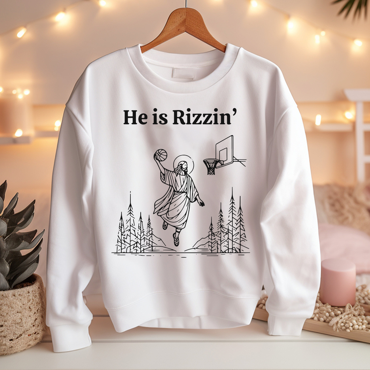 He Is Rizzin - Basketball T-shirt And Hoodie