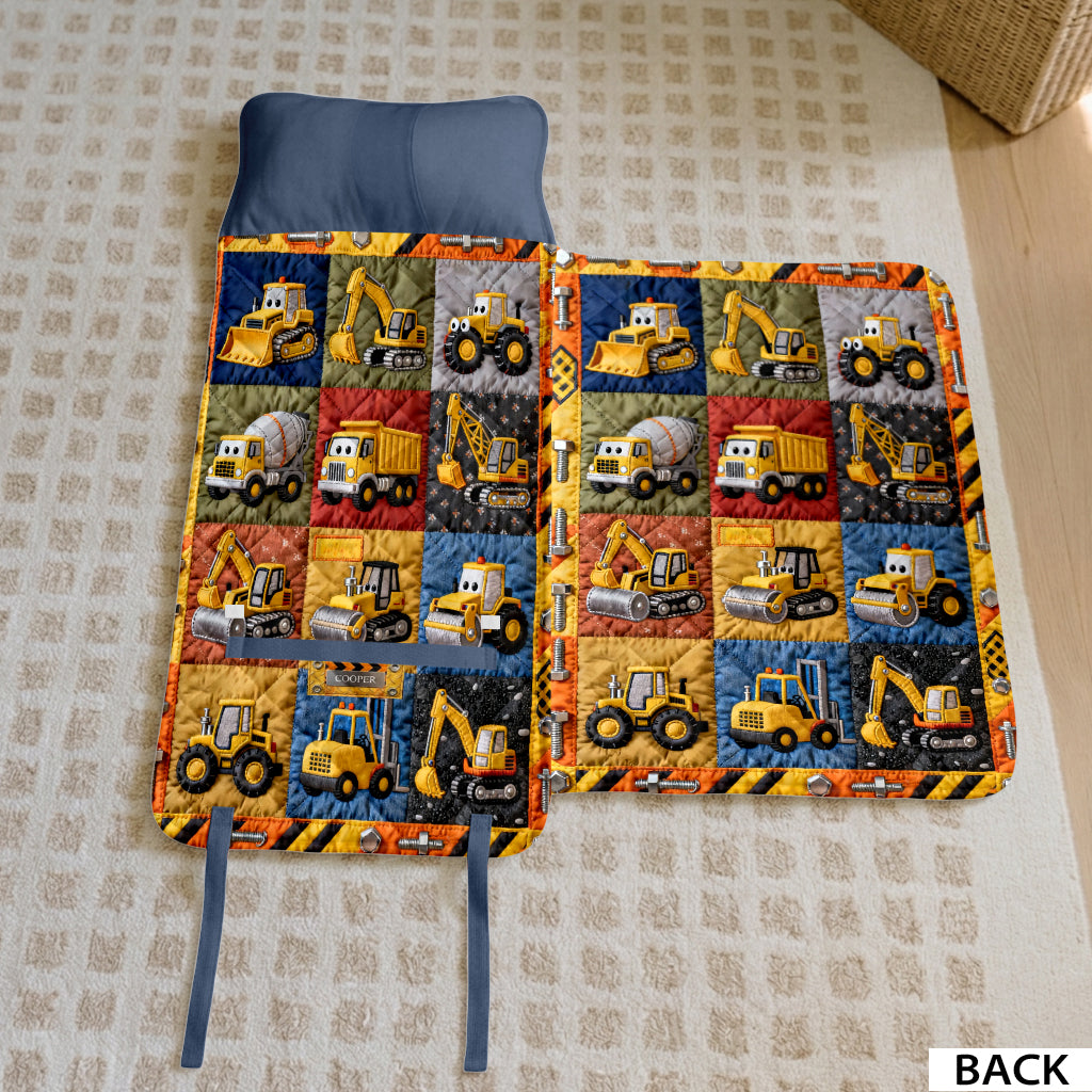 Construction Machine - Personalized Kid Nap Mat