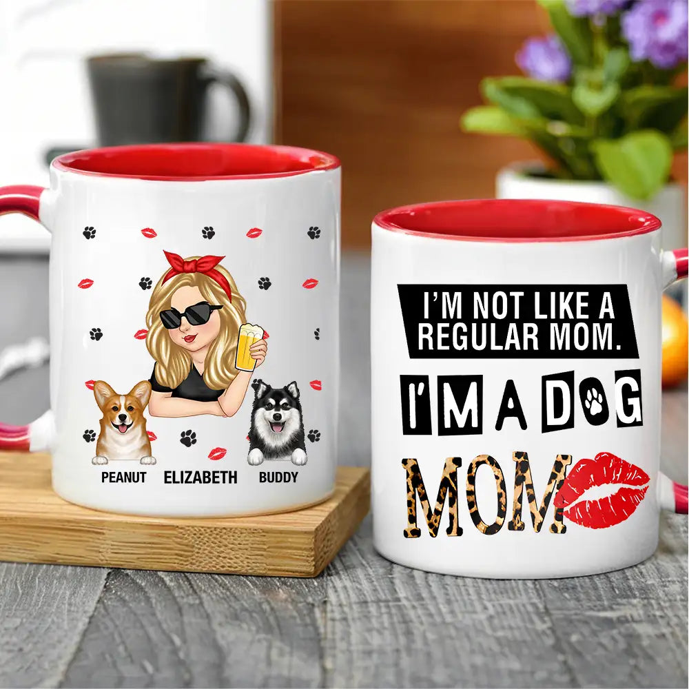 Custom Dog Mom Ceramic Mug - Personalized Two-Tone Cup for Dog Lovers