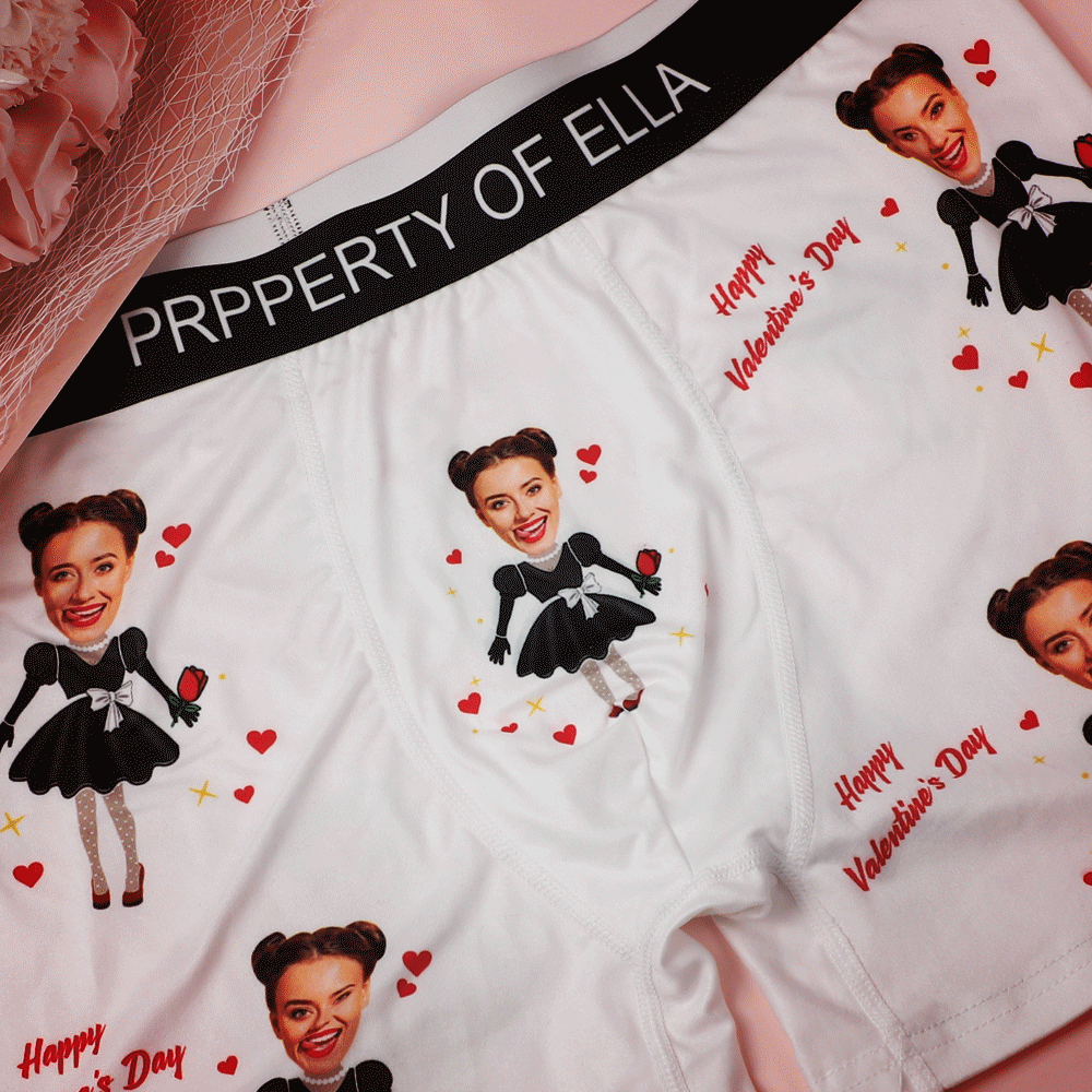 Custom Wife Or Girlfriend Face Boxers AR View - Personalized Couple Men's boxer briefs