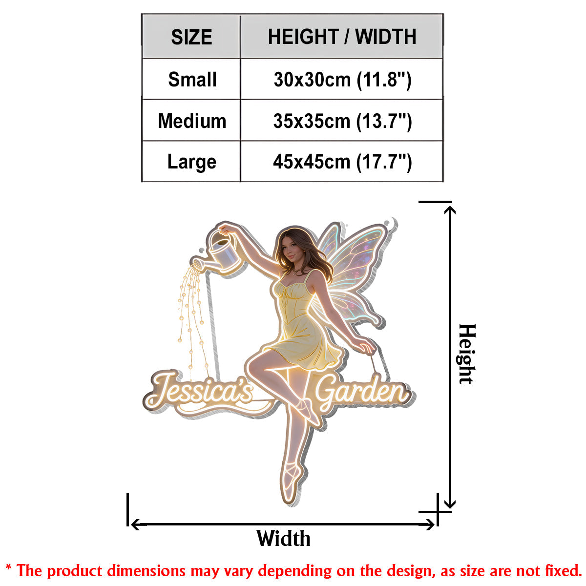 Fairy Garden - Personalized Gardening LED Light Acrylic Sign