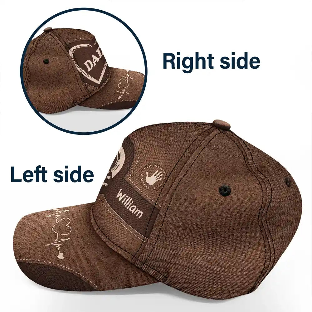 Customized Grandpa Classic Cap with Kids’ Handprints – Sentimental Gift for Father’s Day