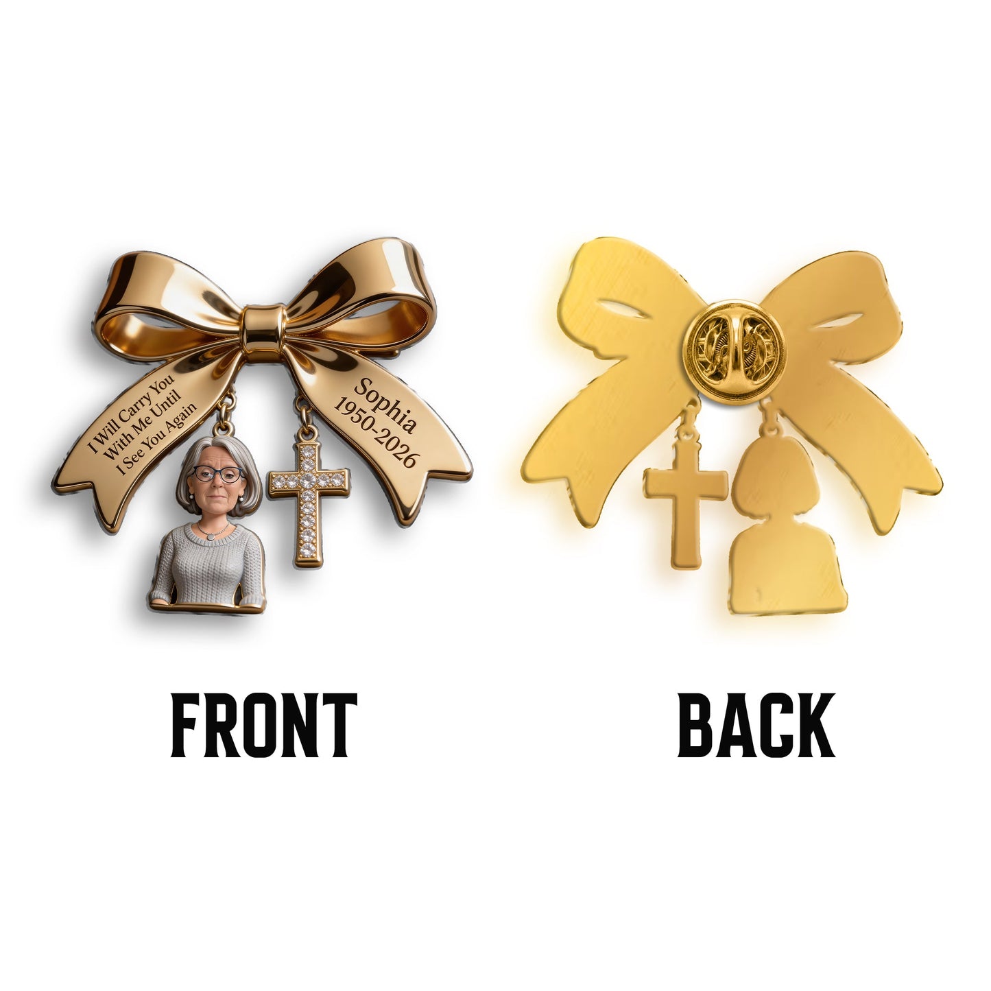 I Will Carry You With Me - Personalized Memorial 3D Embossed Enamel Pin
