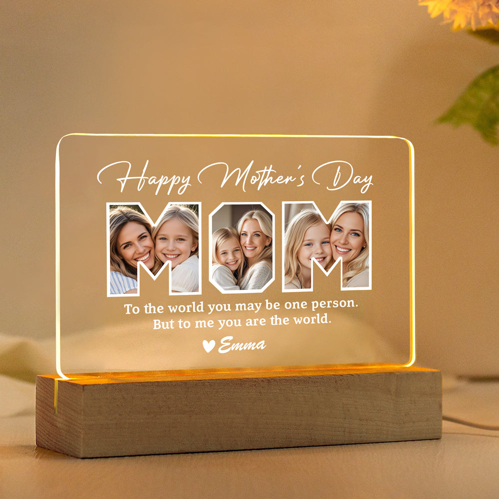 Personalized LED Mother’s Day Plaque with Custom Photo & Text