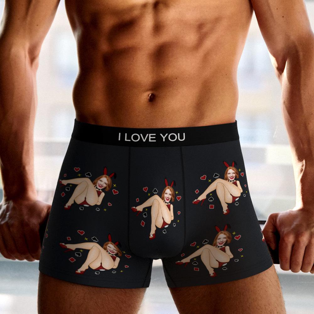 Custom Wife Or Girlfriend Face Boxers AR View - Personalized Couple Men's boxer briefs