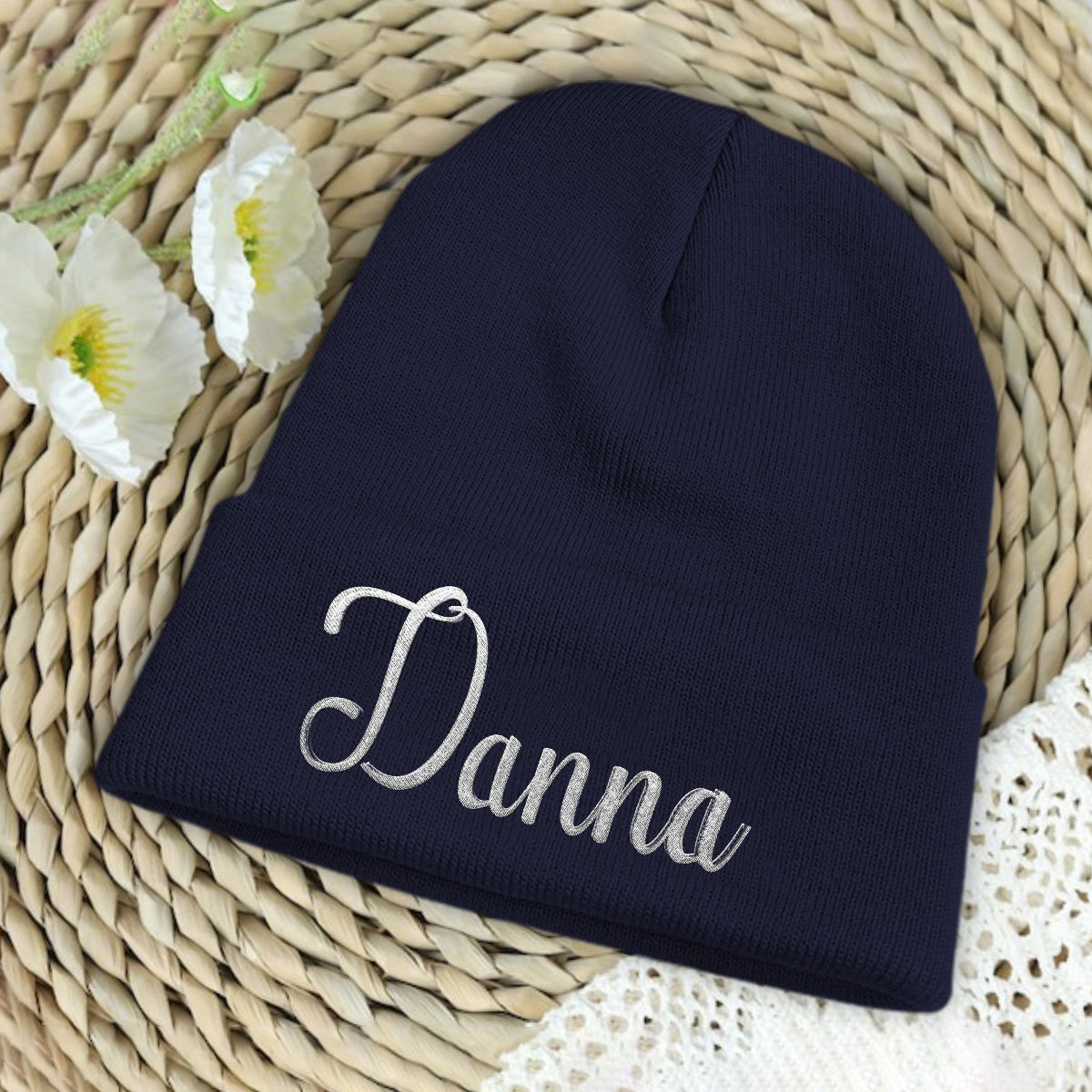 Custom Name - Personalized Aunt Embroidered Beanie