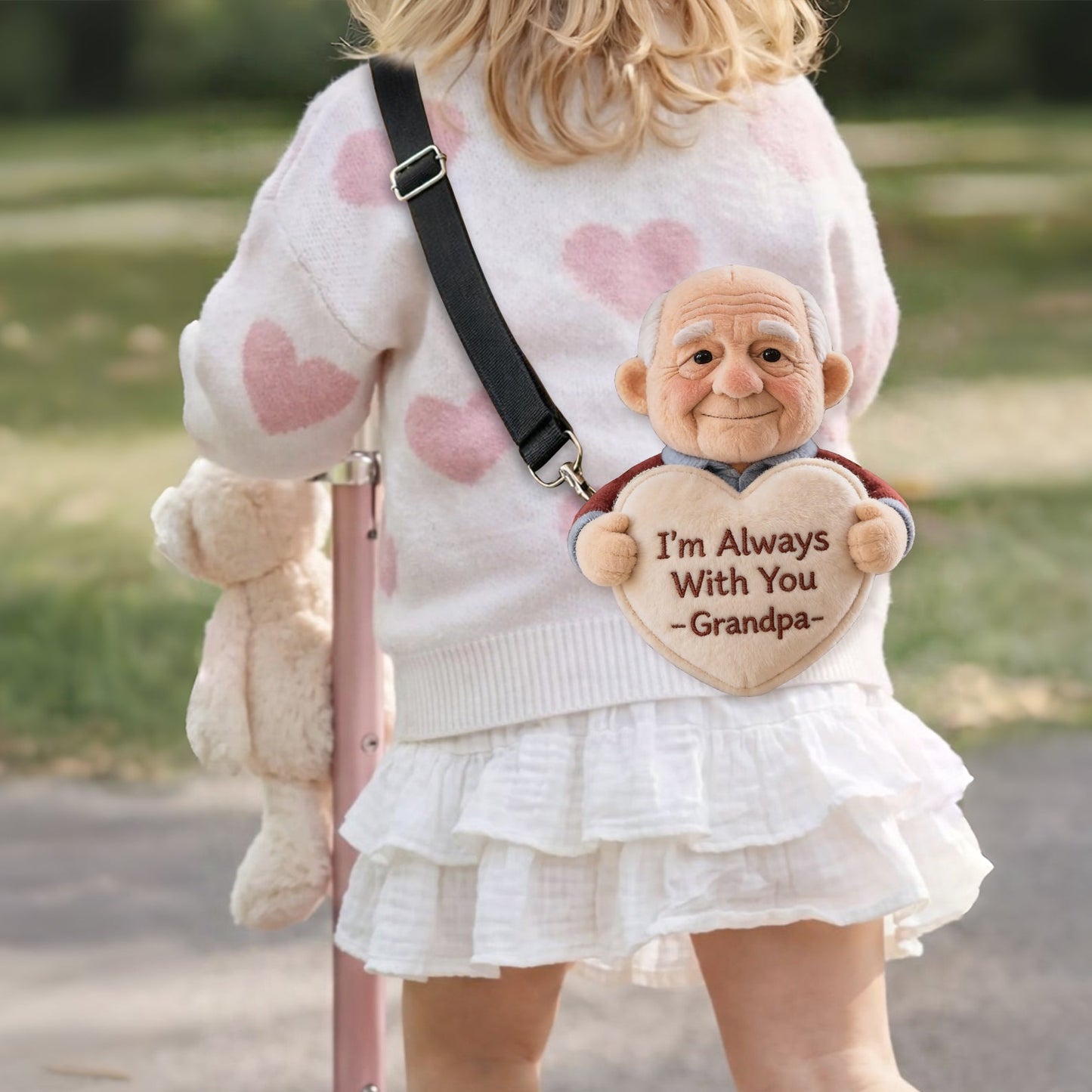 I'm Always With You - Custom From Any Photo - Personalized Memorial Plush Crossbag