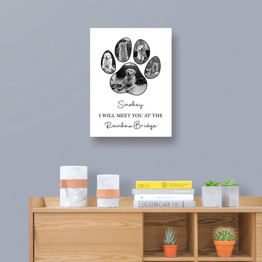 Personalized Pet Paw Photo Collage Canvas Print