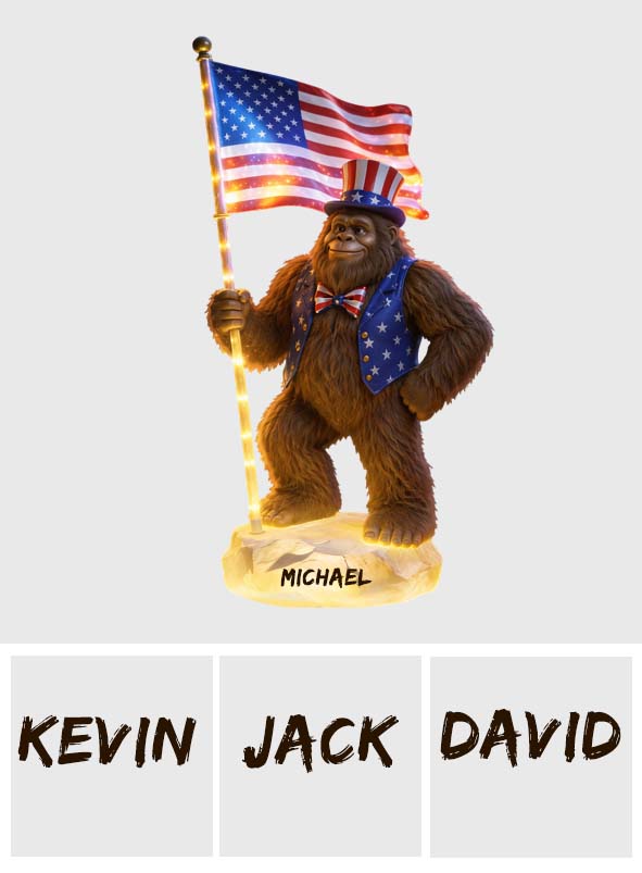 Bigfoot American - Personalized Hiking Solar Acrylic Light