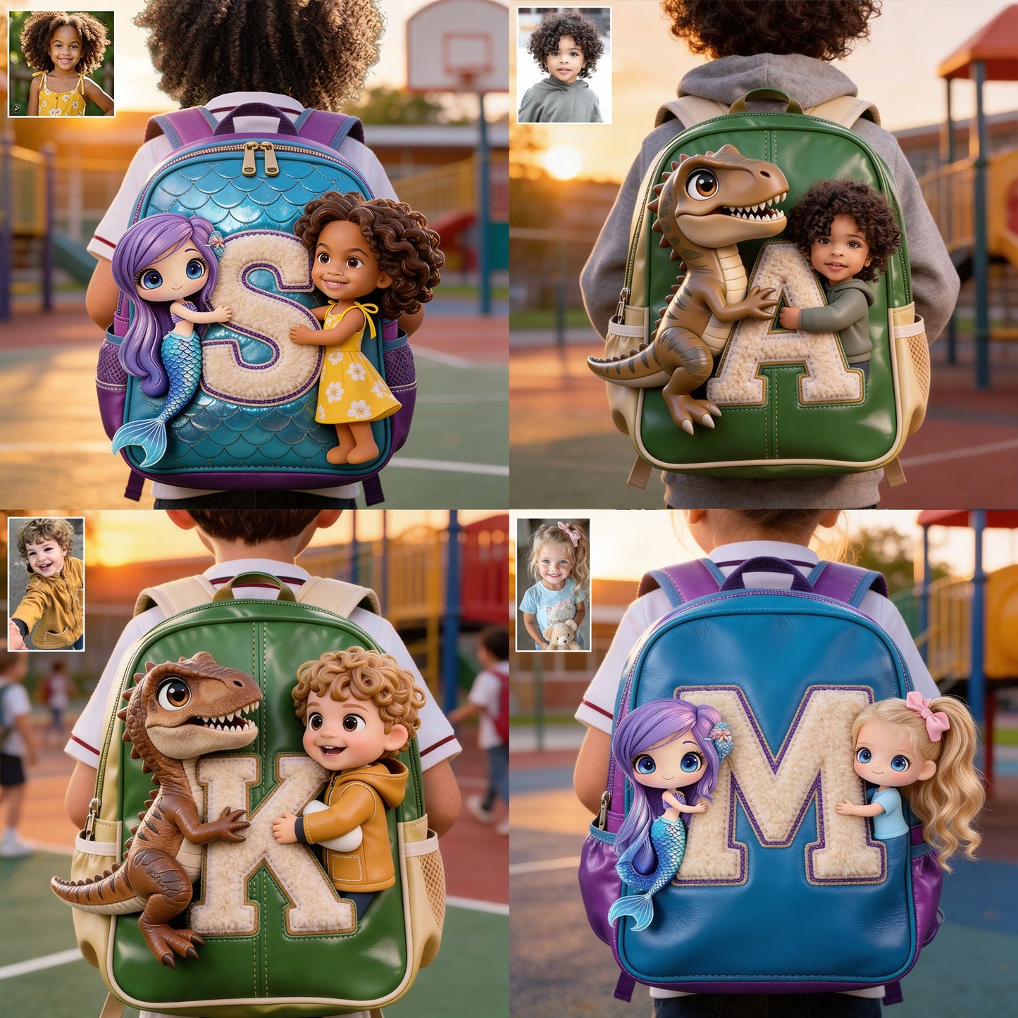 Hello Summer - Personalized Kid Changeable Leather Patch Backpack