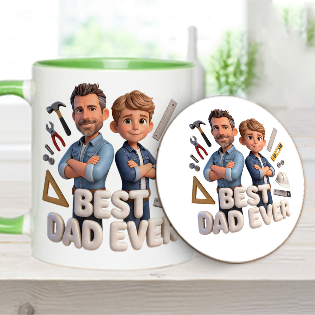 Custom Any Photo - Personalized Father Accent Mug & Coaster