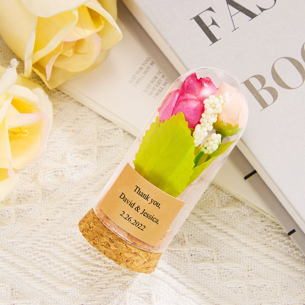 Any Texts - Personalized Glass Flower Cloche Dome