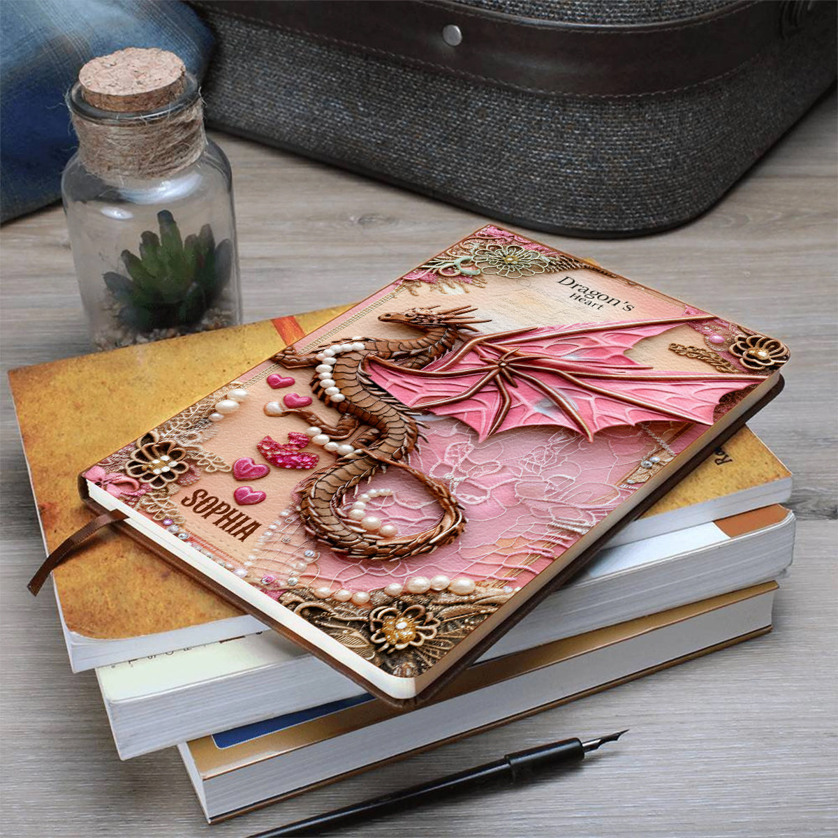 Dragon's Heart - Personalized Dragon Leather Journal