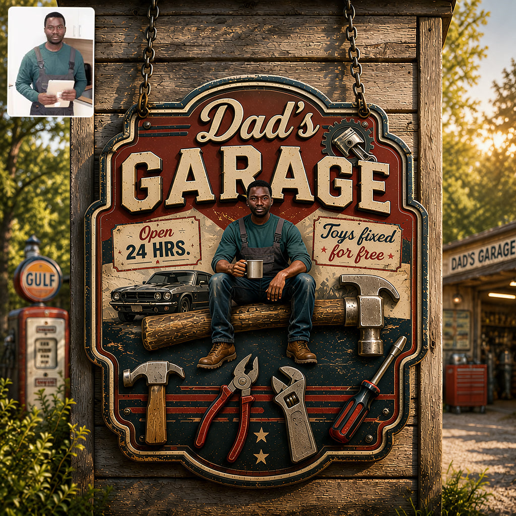 Dad's Garage - Personalized Father Cut Metal Sign