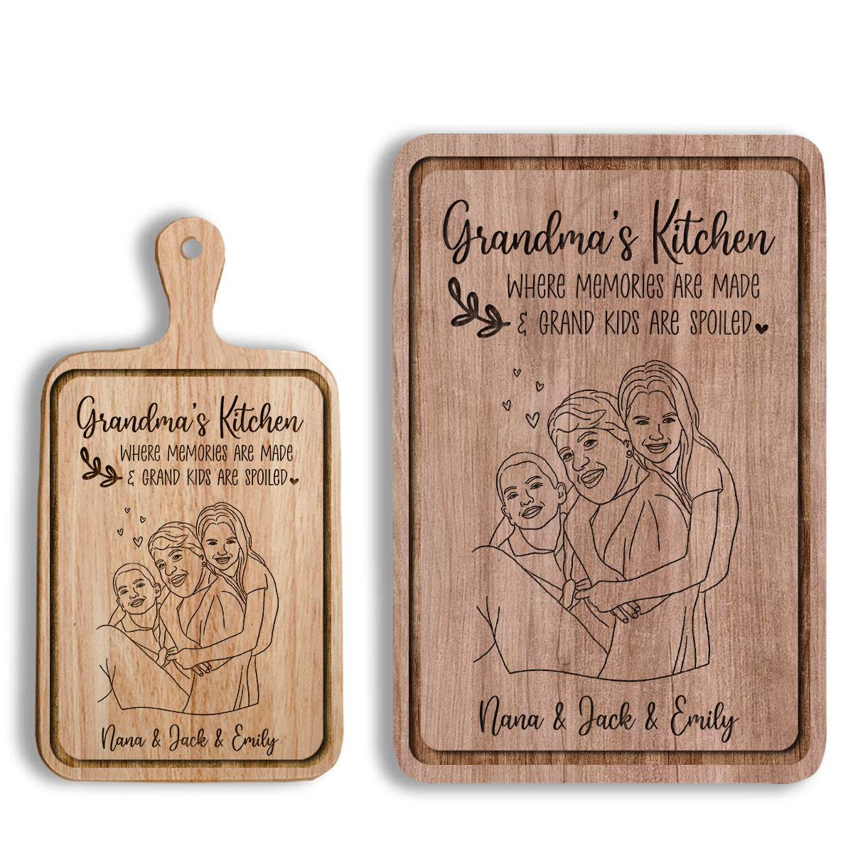 Grandma's Kitchen - Personalized Grandma Cutting Board