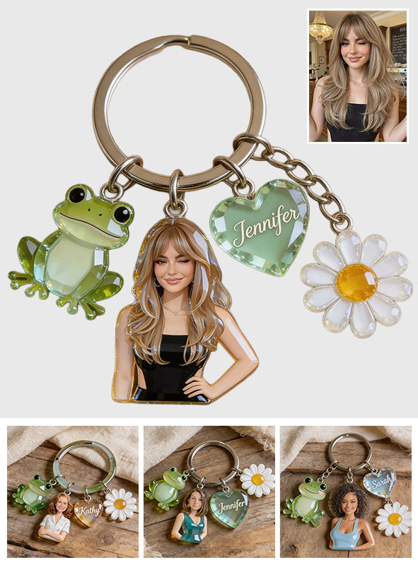 Custom Any Photo - Personalized Frog Keychain With Charms