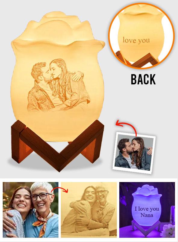 Any Photo Roses Lights - Personalized Any Photo Rose Lamp