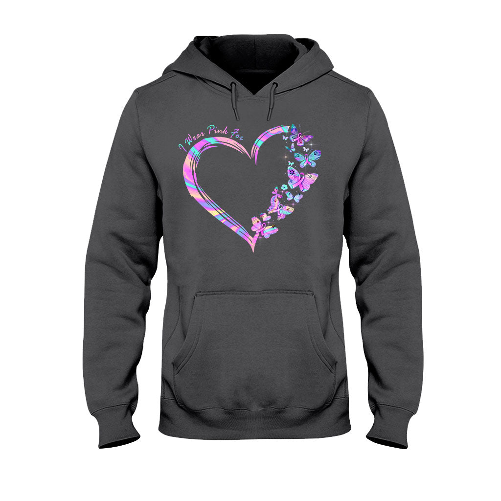 I Wear Pink - Breast Cancer Awareness Personalized T-shirt And Hoodie