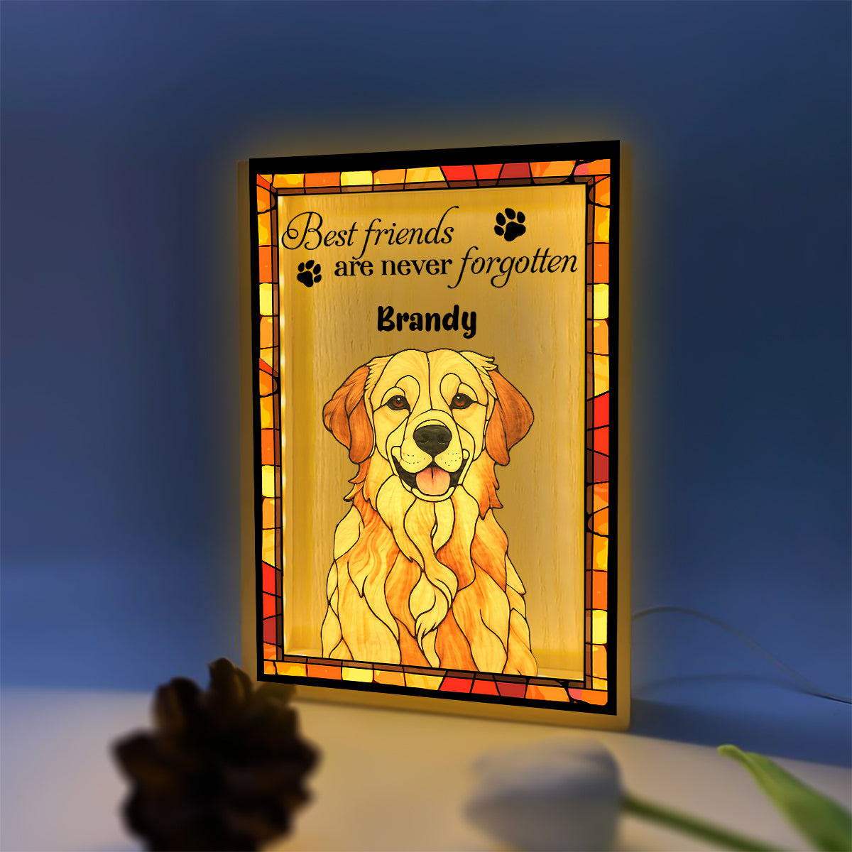 Best Friends Are Never Forgotten - Personalized Dog Picture Frame Light Box