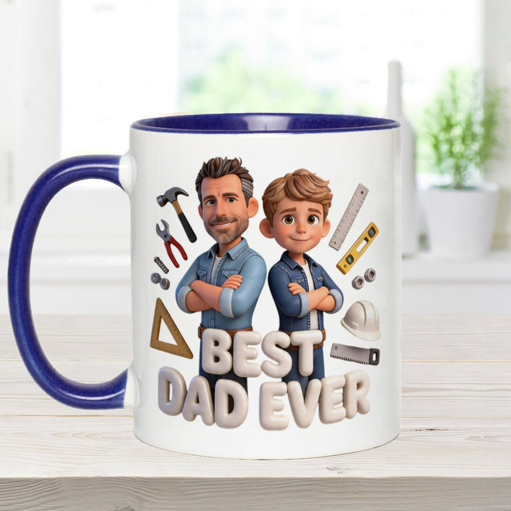 Custom Any Photo - Personalized Father Accent Mug & Coaster