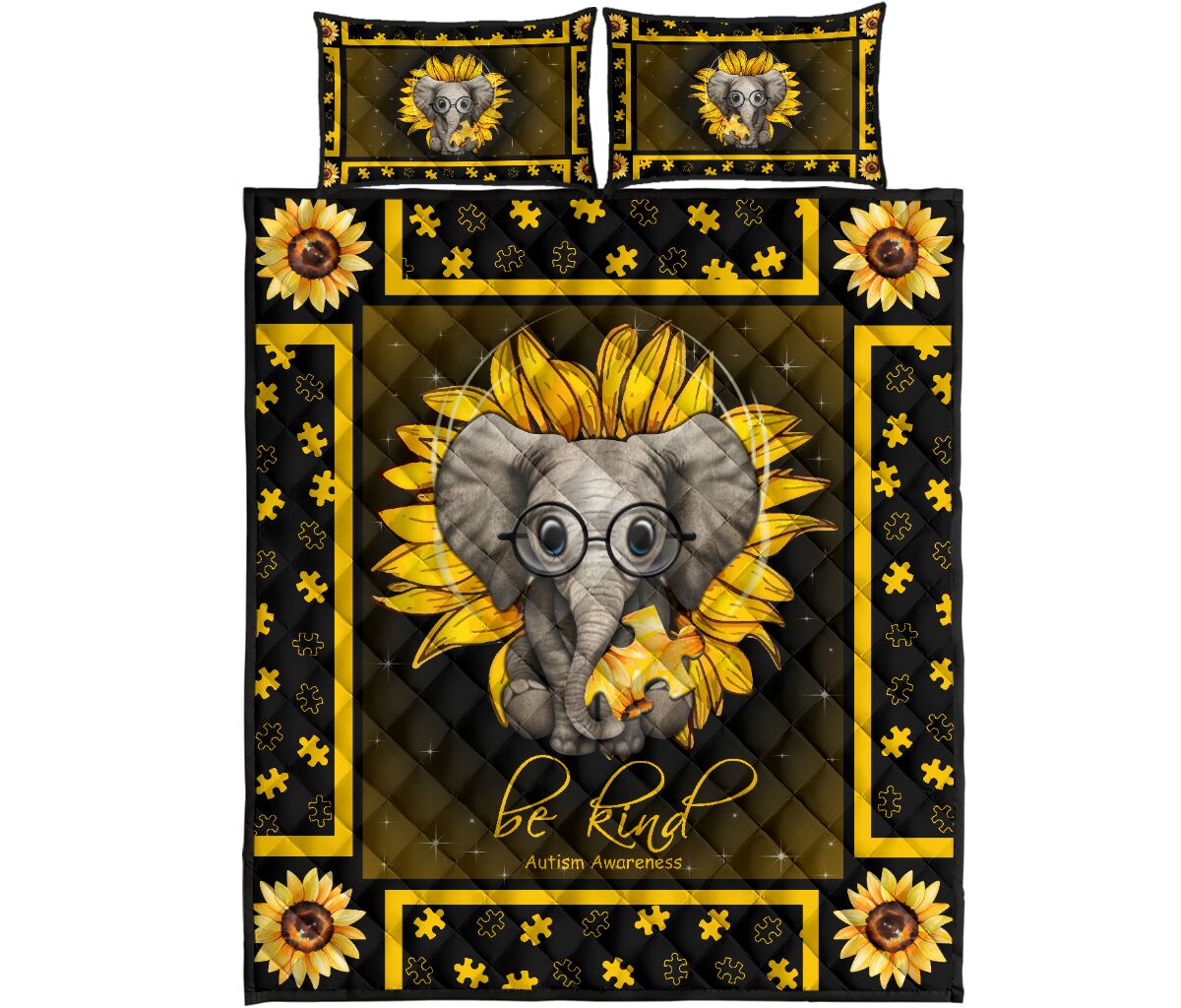 Be Kind Autism Awareness Quilt Set 0622