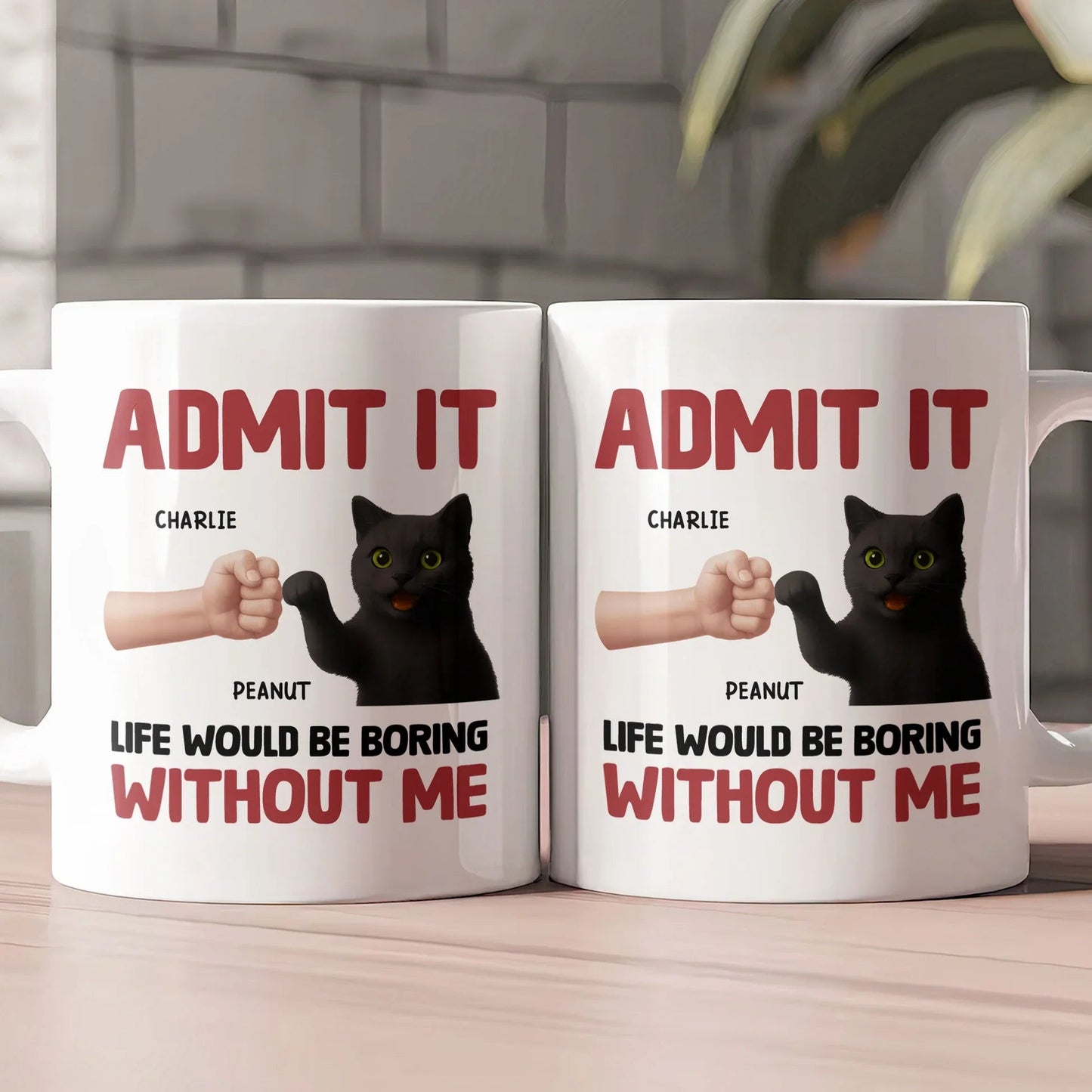 Admit It – Life Would Be Boring Without Me Cat Personalized Mug for Pet Lovers