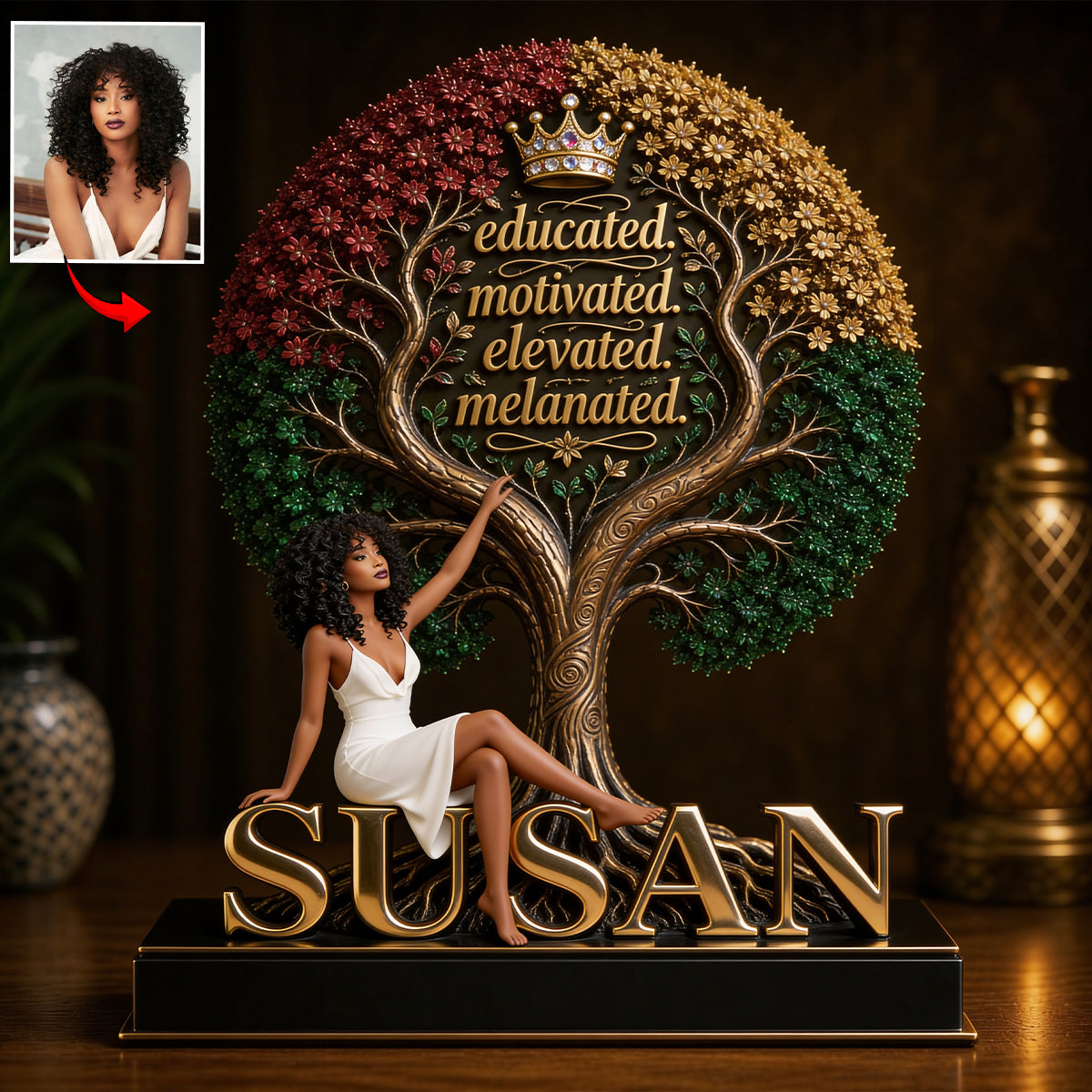 Happy Juneteeth, Black History, Black Pride - Personalized African American Custom Shaped Acrylic Plaque