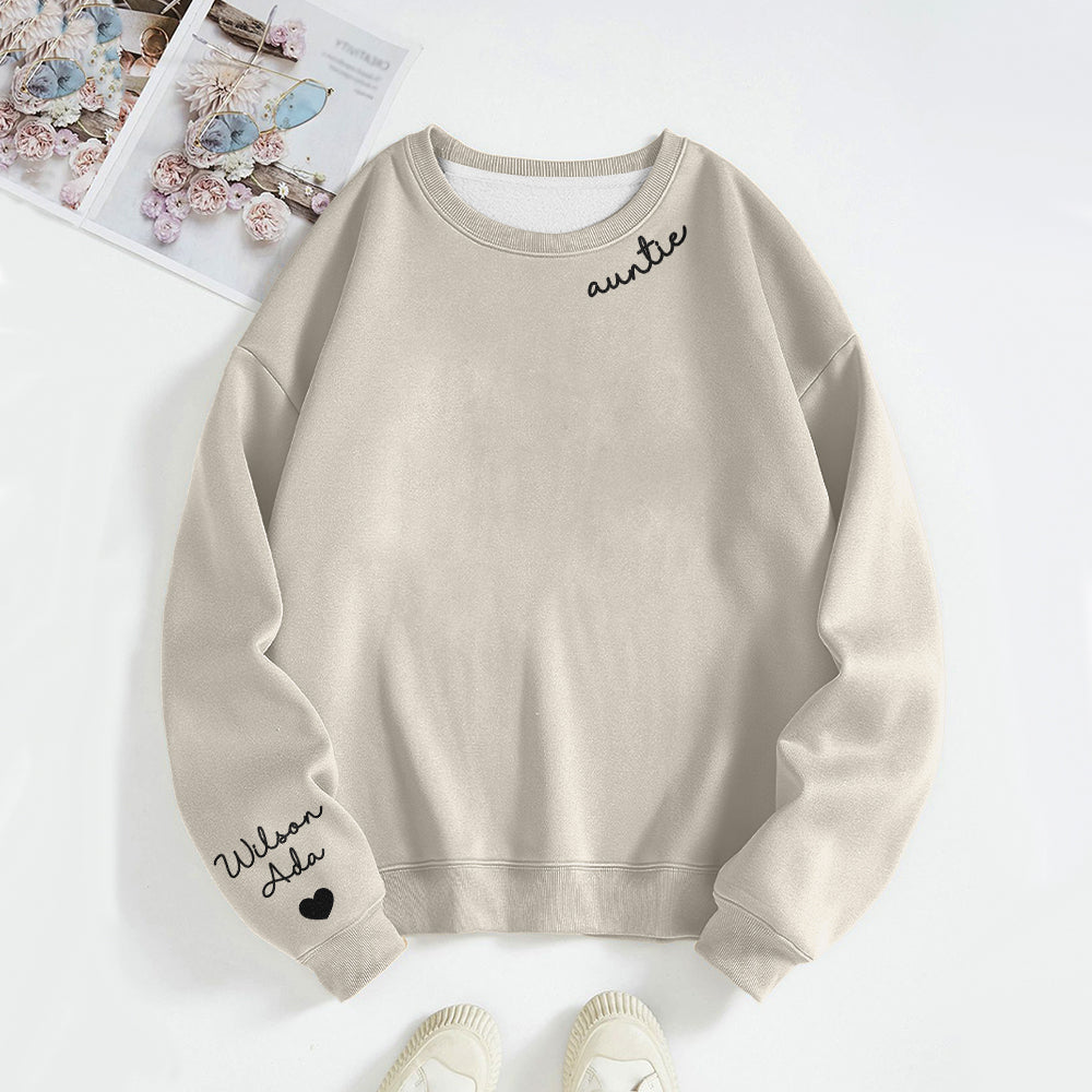 Custom Text Sweatshirt Personalized Names Round Neck - Personalized Family Sweatshirt