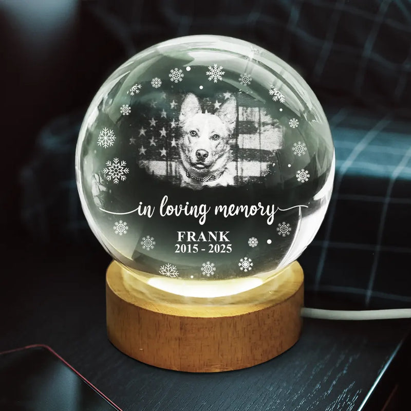 Personalized Pet Memorial Globe Lamp with Custom Photo – Forever Loved Tribute Light, Unique Remembrance Gift for Dog or Cat Owners