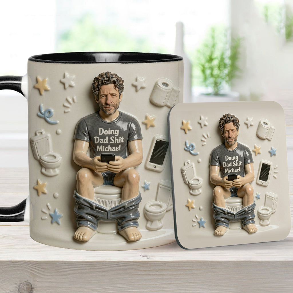 Best Time Of Day - Personalized Father Accent Mug & Coaster
