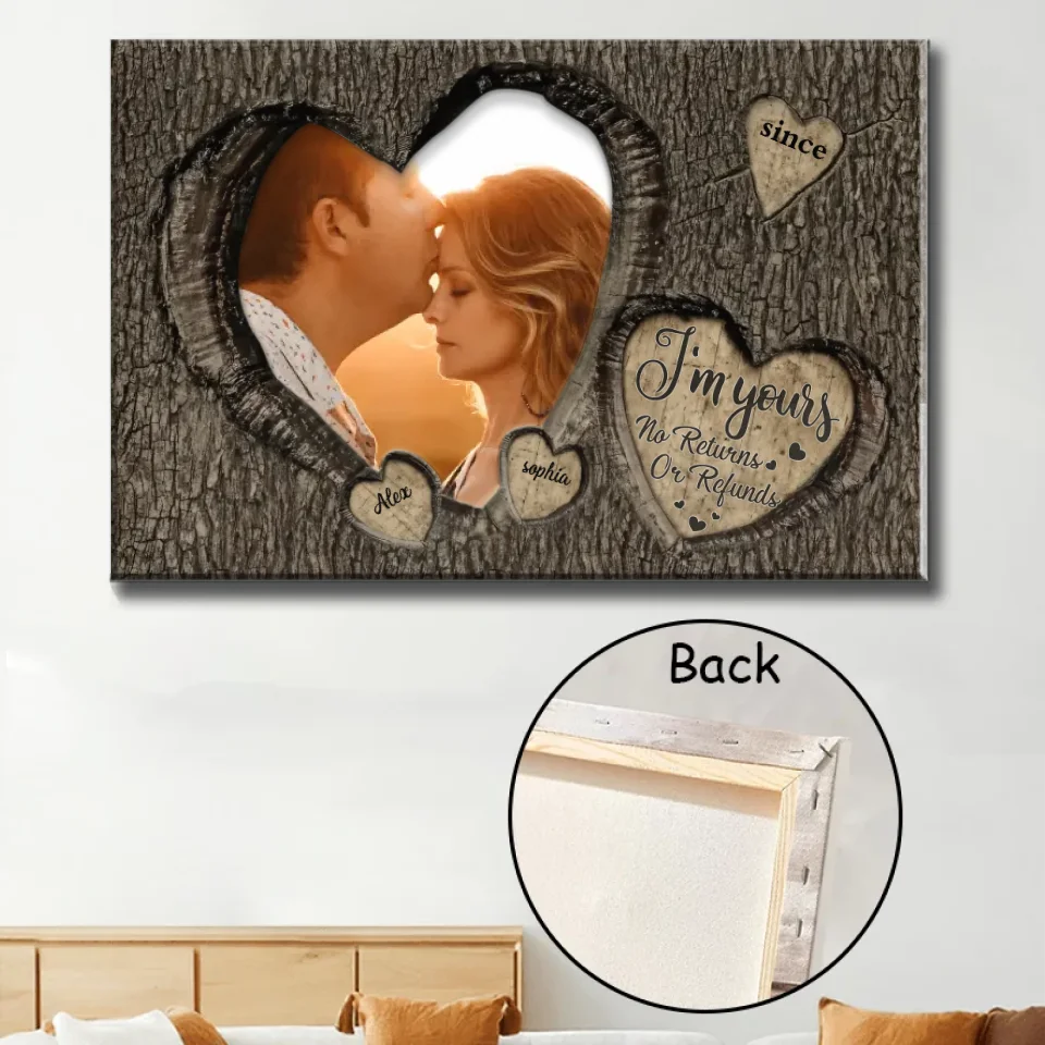 "We Belong Together" Bark Texture Design Custom Canvas, Perfect Gift for Couples, Anniversaries, or Home Decoration