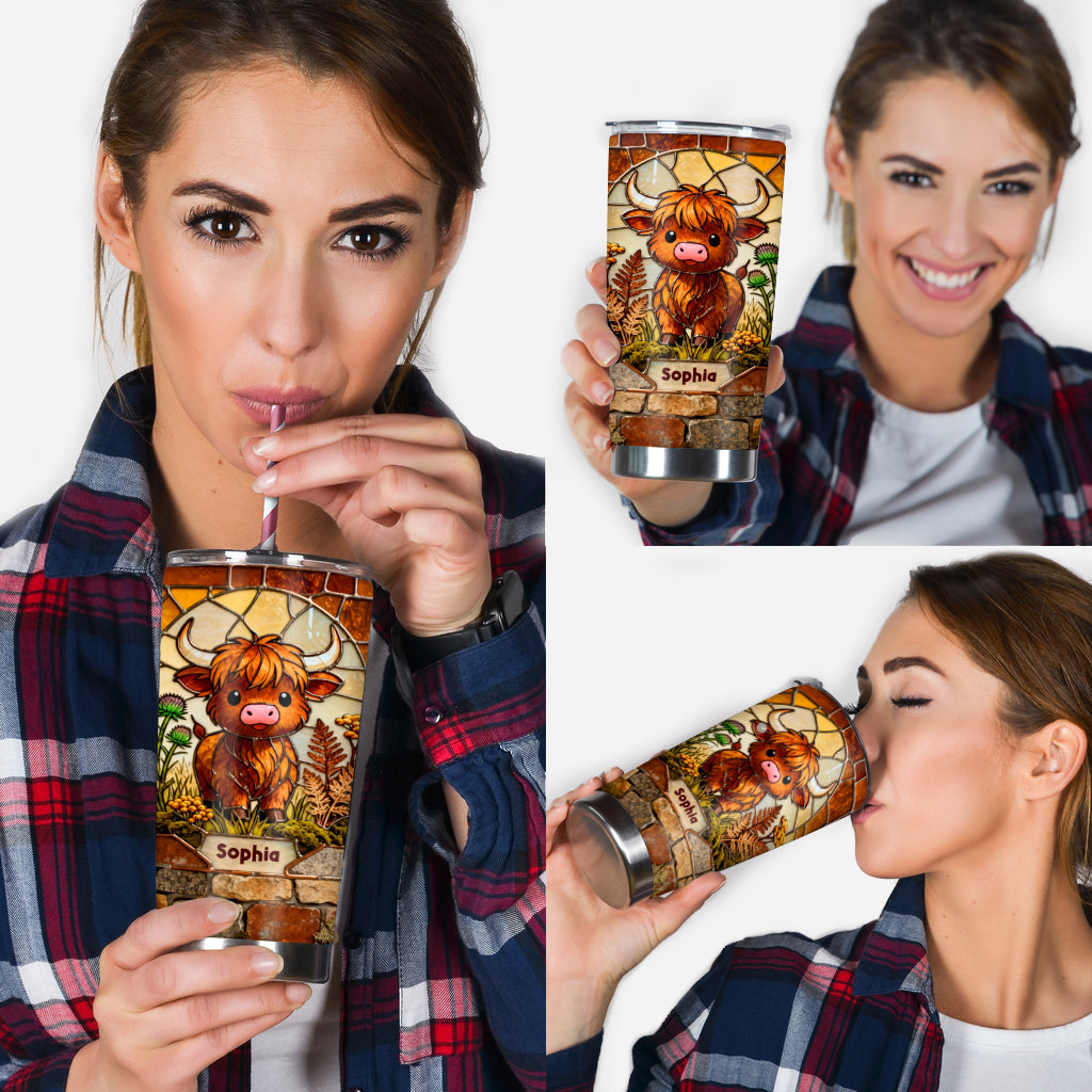 Farm Life - Personalized Highland Cow Tumbler