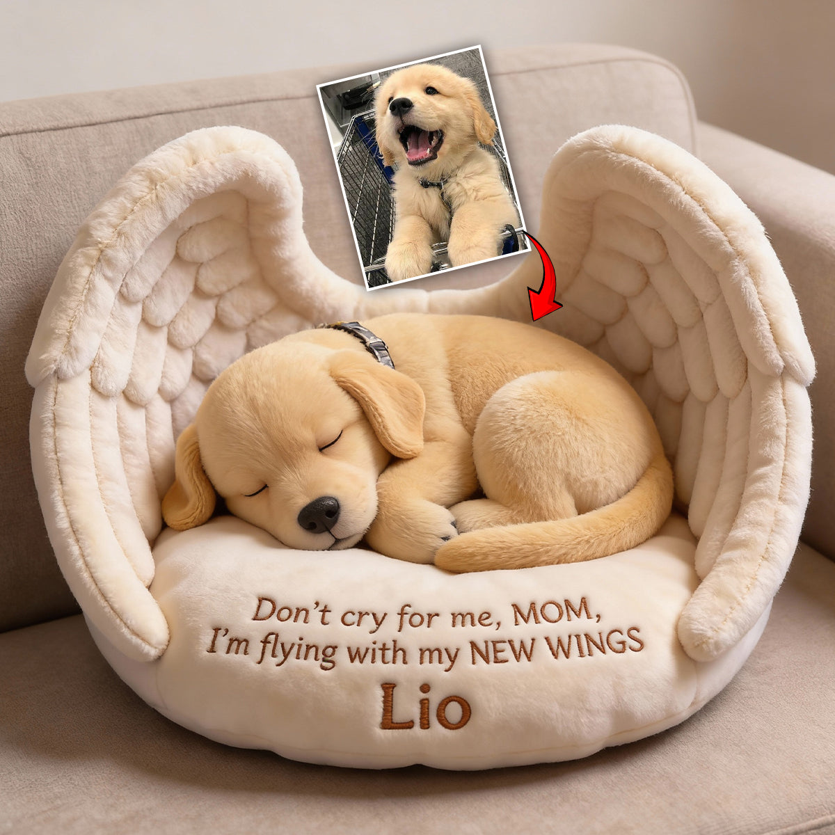 Don't Cry For Me - Personalized Dog Faux Fur Shaped Pillow