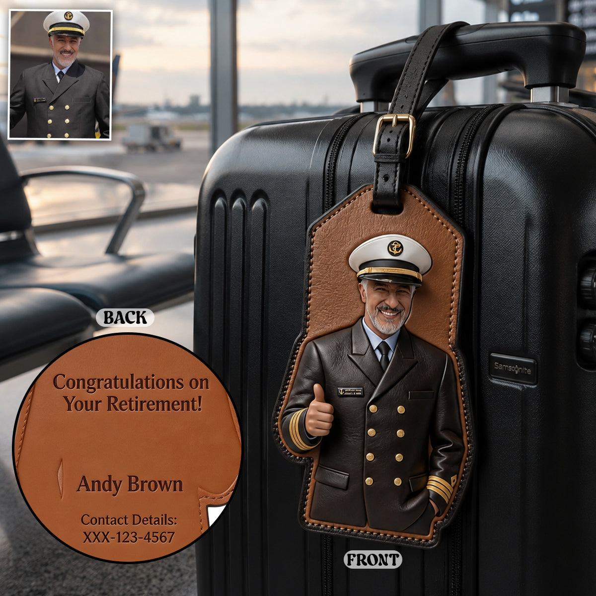 Custom Gift For Travellers - Personalized Pilot Luggage Tag