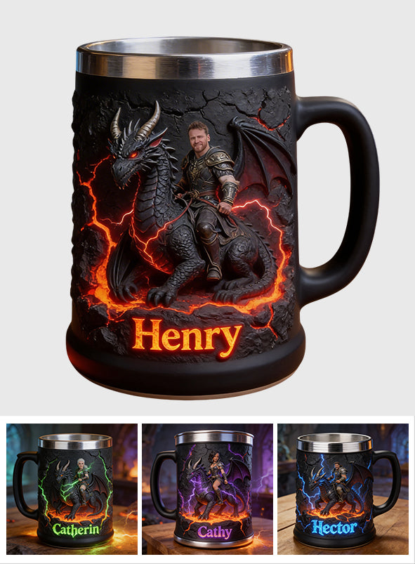 Flying With The Dragon - Personalized Dragon Beer Stein
