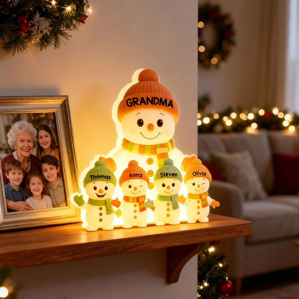 Personalized Acrylic Light Box Plaque with Family Names for Grandma