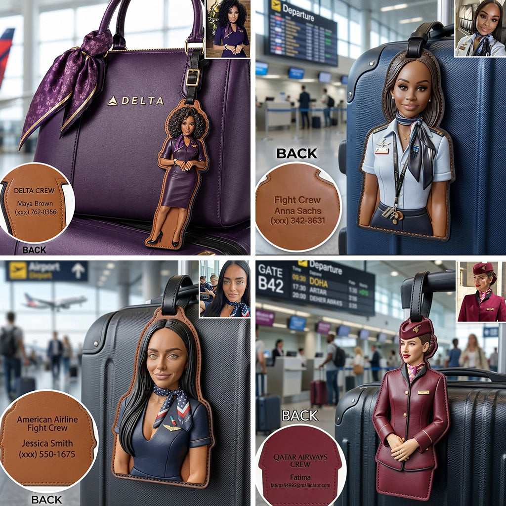 Fly Attendant Custom Luggage Tag - Personalized Fly attendant Luggage Tag