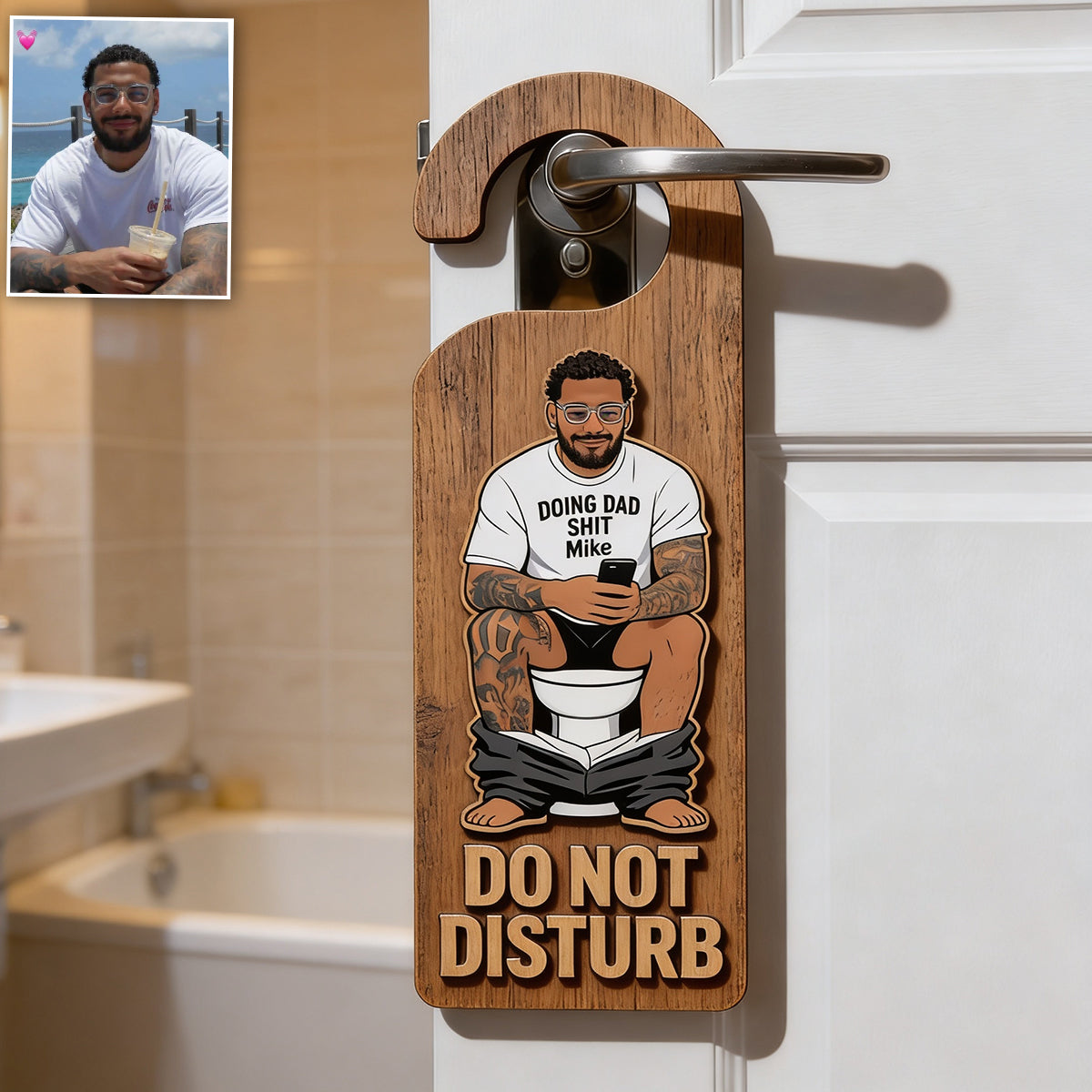 Doing Dad Sh*t - Personalized Father 2 Layered Wood Sign / Wood Plaque
