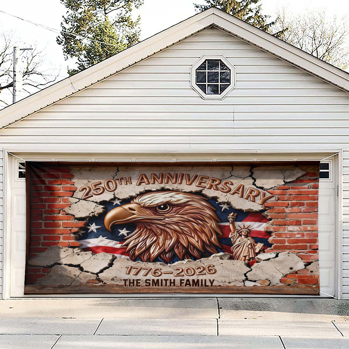 250 Years Of Blessing - Personalized Patriot Garage Door Banner