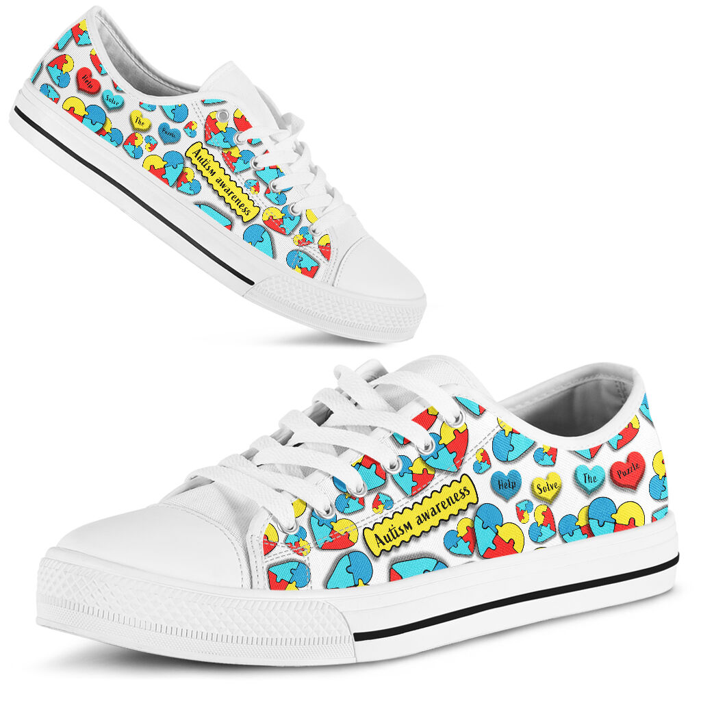 Help Solve The Puzzle Autism Awareness Low Top Shoes 0622