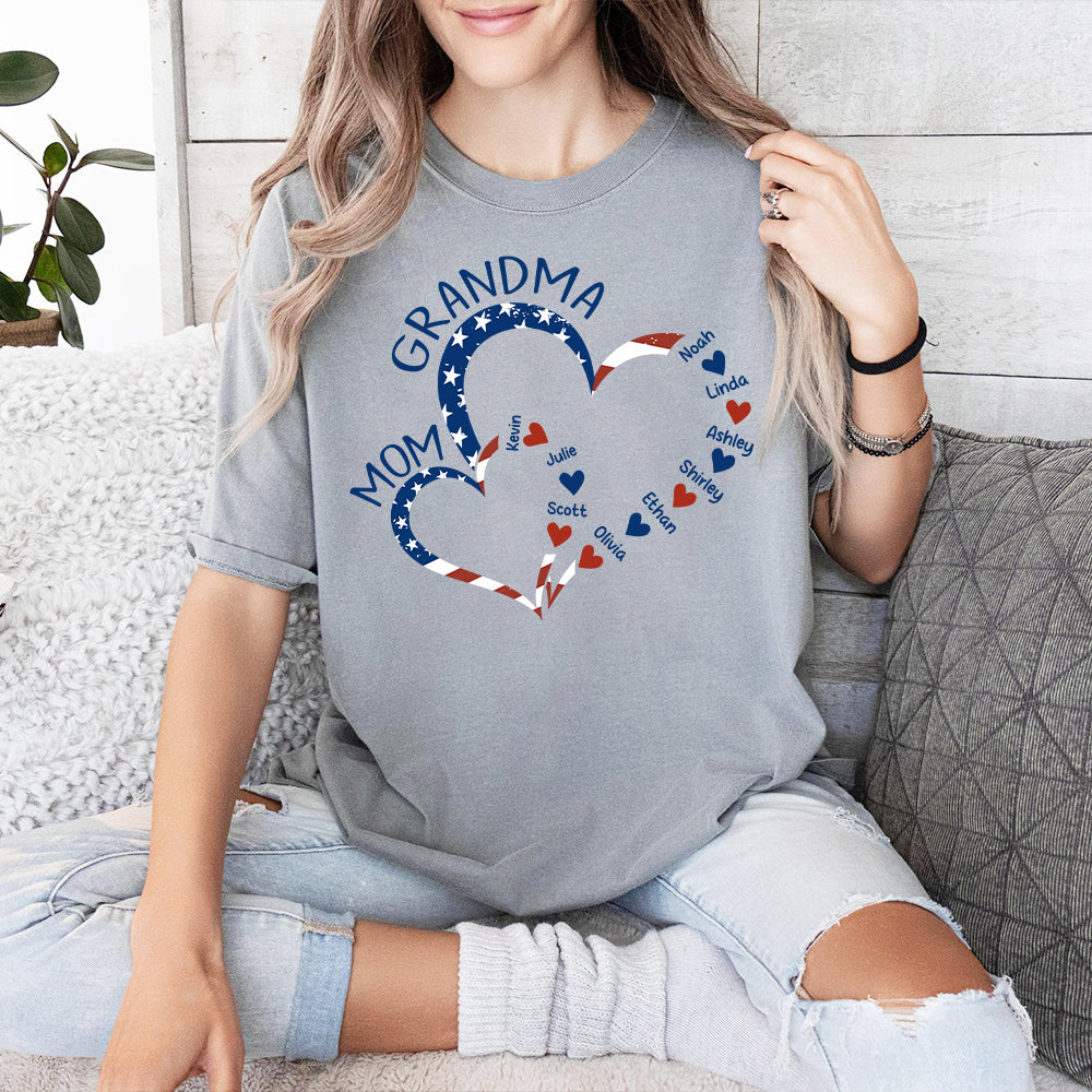 First Mom Now Grandma - Personalized Grandma T-shirt And Hoodie