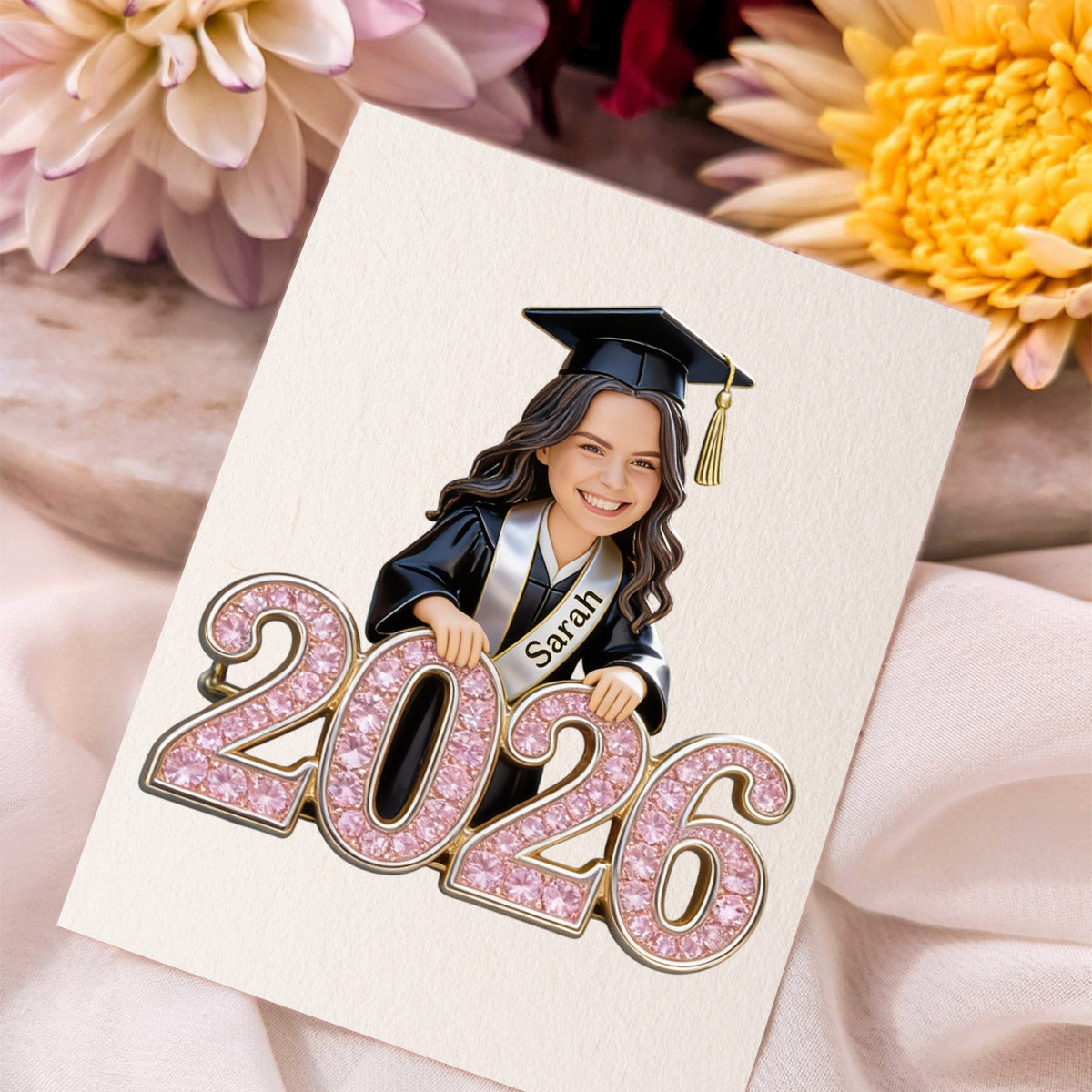 Custom Any Photo Happy Graduation Gift - Personalized Graduation Pin