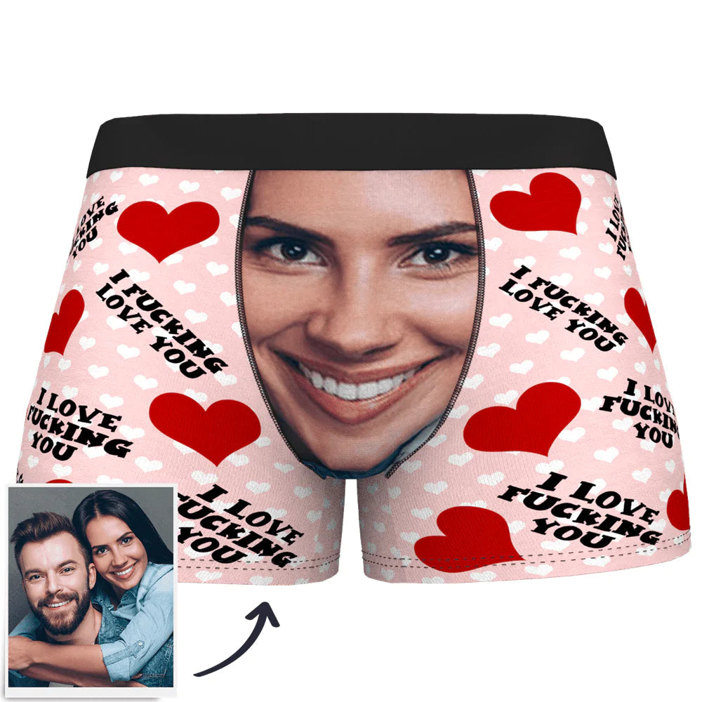 Custom Wife Or Girlfriend Face Boxers - Personalized Couple Men's boxer briefs