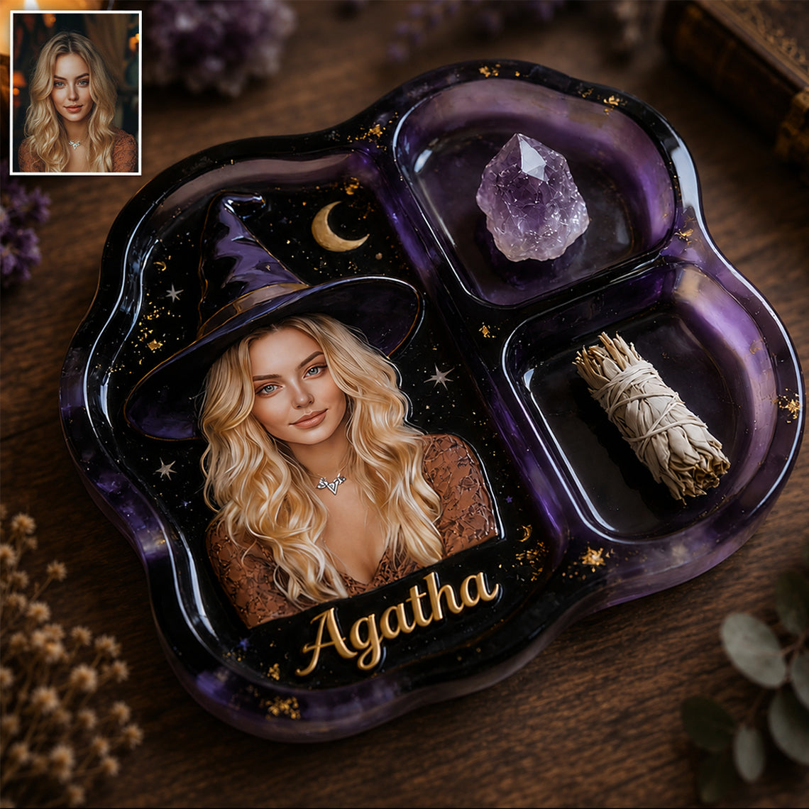 Enchanted - Personalized Witch Catch-All Tray