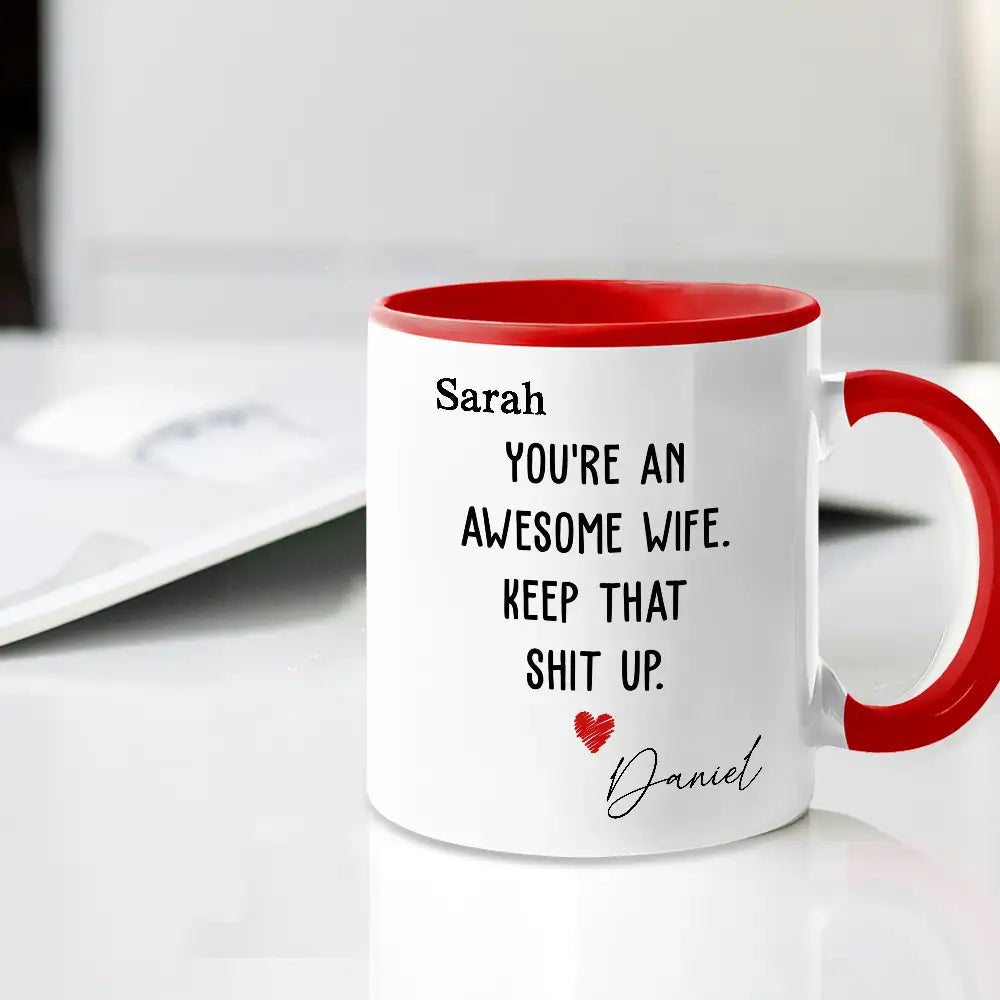 You're an Awesome Wife Custom White Ceramic Mug – Personalized Gift for Her from Husband