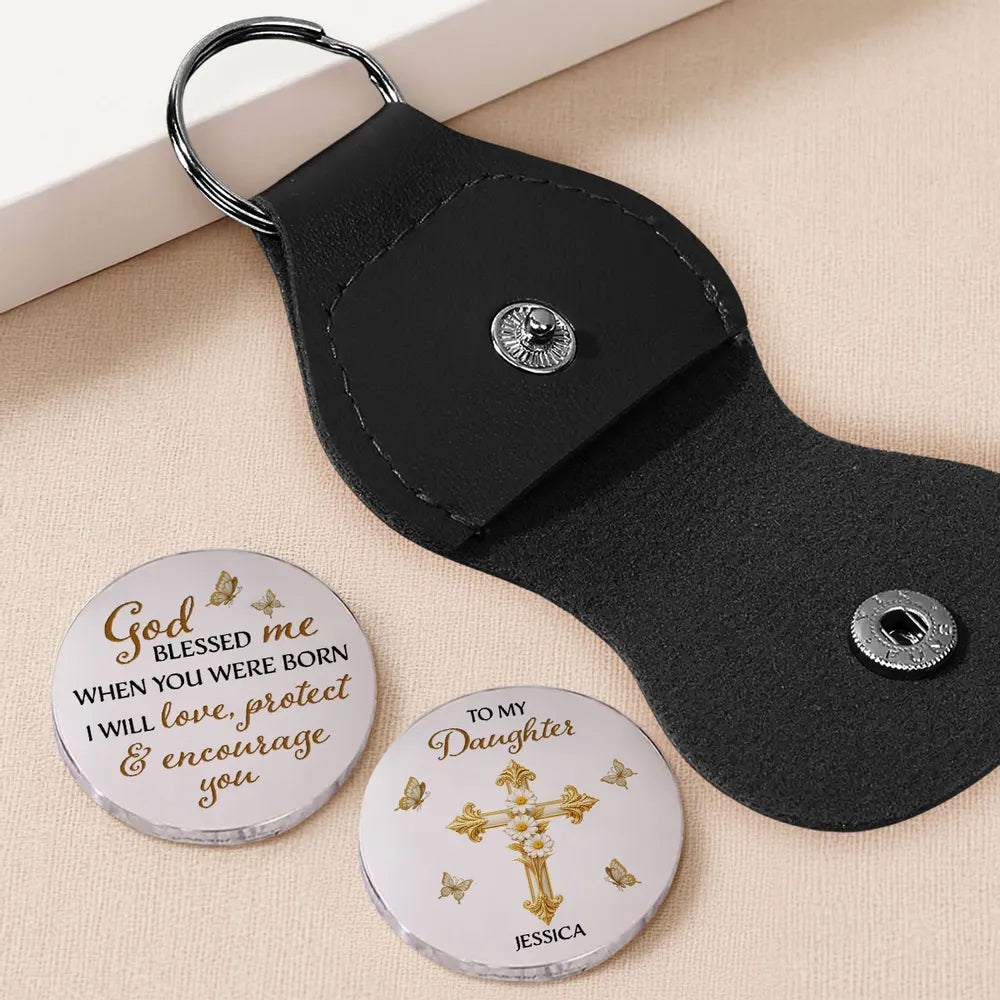 Personalized Pocket Hug with Faith Message and Cross Design, Unique Gift for Daughter, A Daily Reminder of Love and Protection