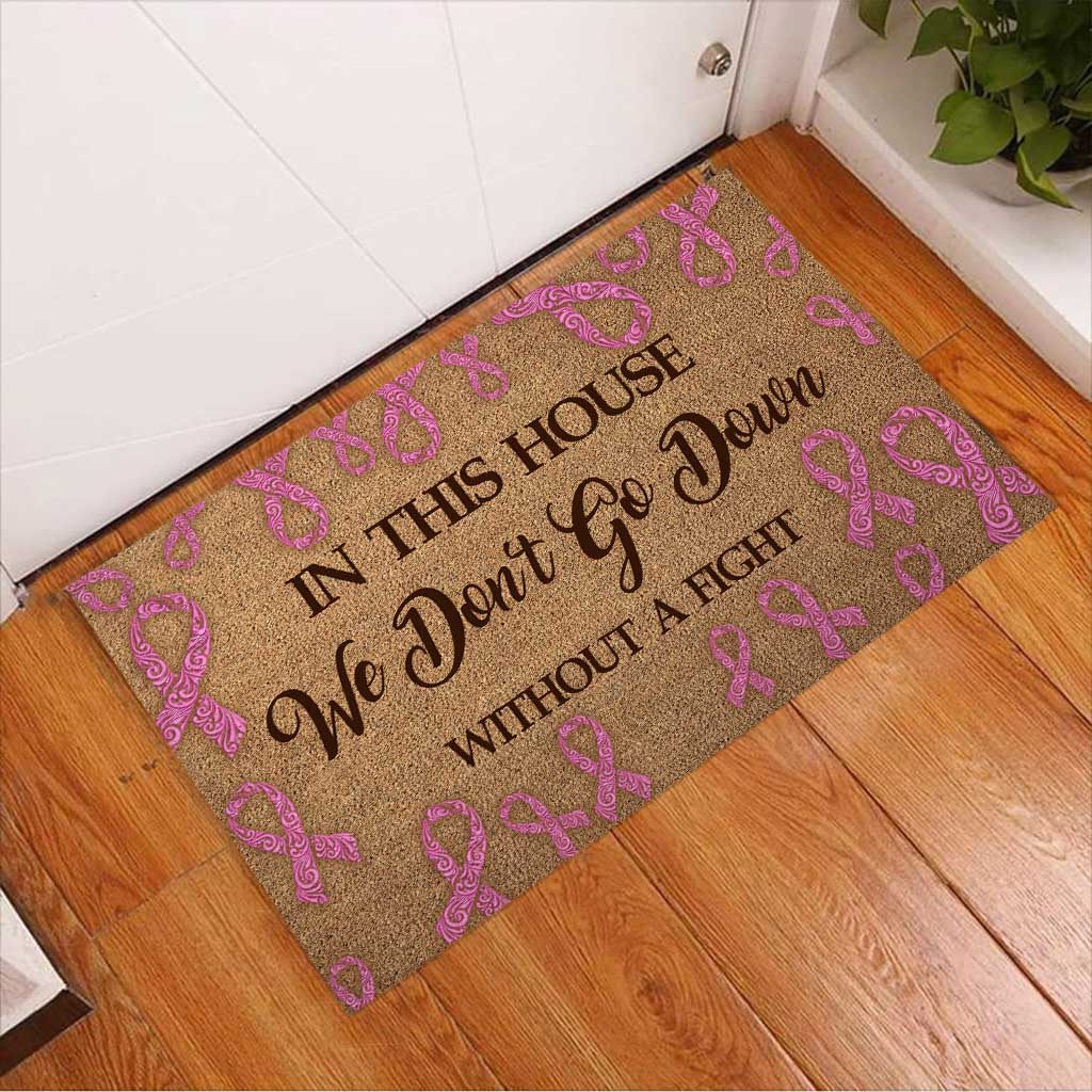 In This House - Breast Cancer Awareness Coir Pattern Print Doormat