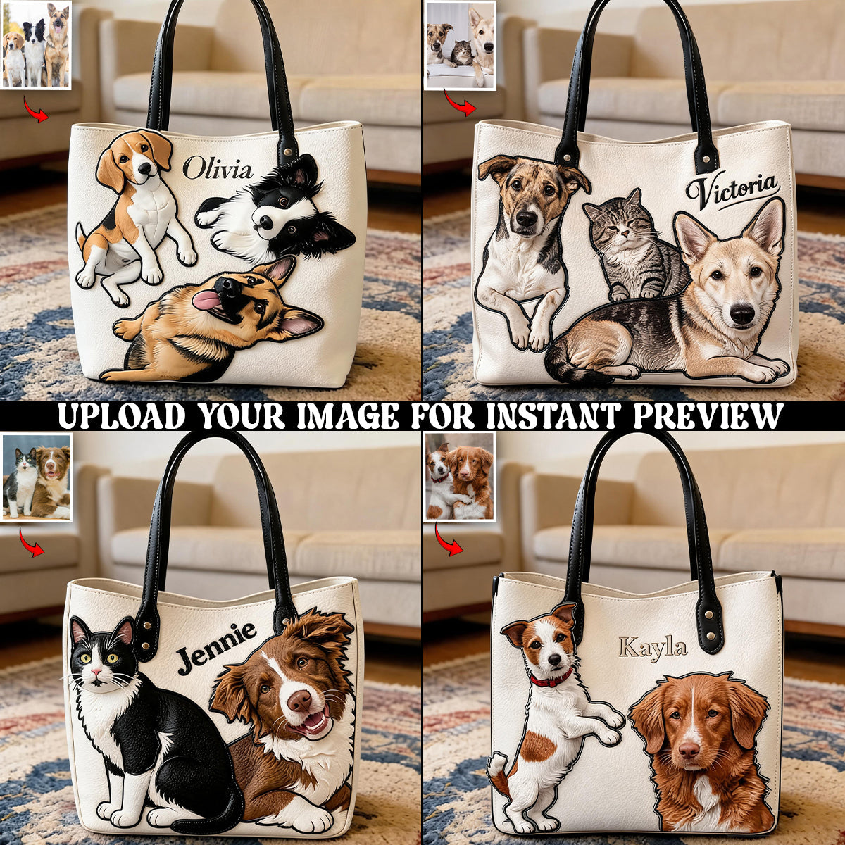 Furry Friends Tote - Personalized Dog Tote Bag