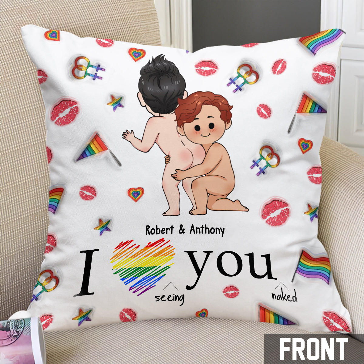 I Love You - Personalized LGBT Support Throw Pillow