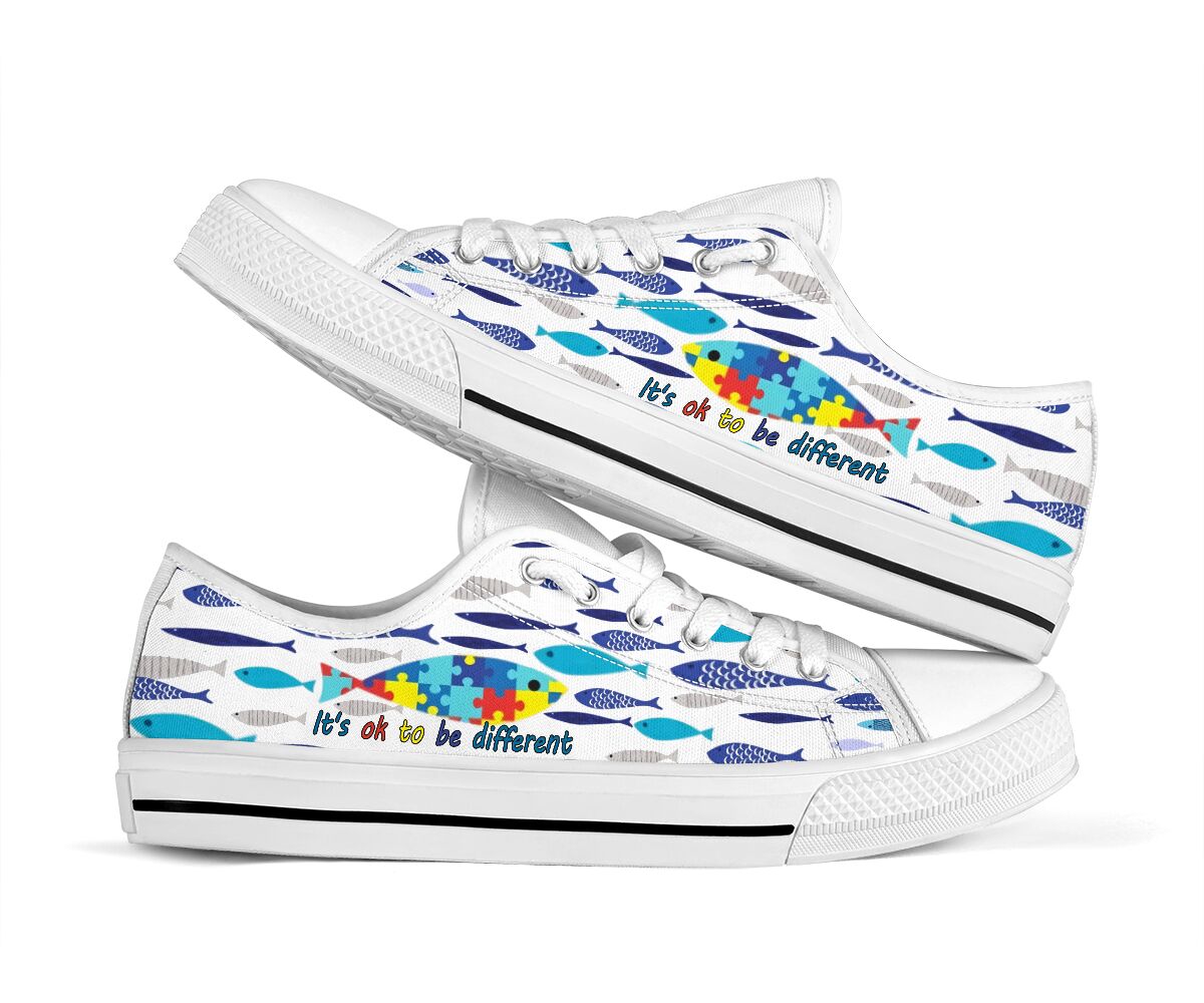 It's Ok To Be Different Autism Awareness Low Top Shoes 0622